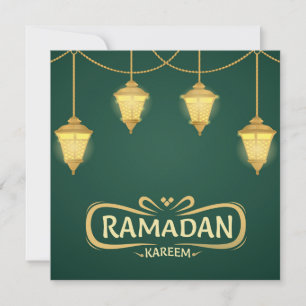 Ramadan Mubarak Shiny Islamic Lantern Green Feiertagskarte