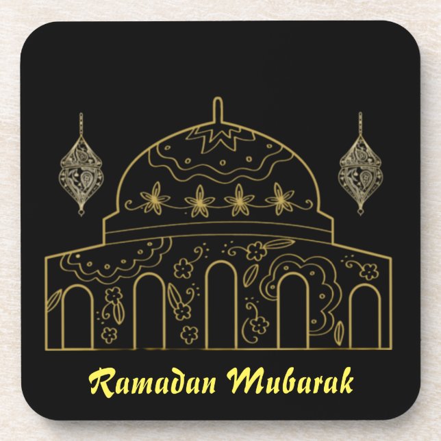 Ramadan Mubarak Throw Pillow Getränkeuntersetzer (Vorderseite)