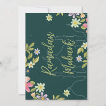 Ramadan Mubark Green und Blume Card