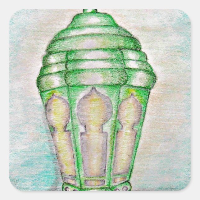 Ramadan Quadratischer Aufkleber (Vorderseite)