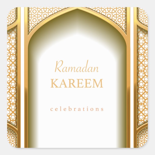 Ramadan Quadratischer Aufkleber (Vorderseite)