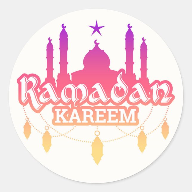Ramadan Runder Aufkleber (Vorderseite)