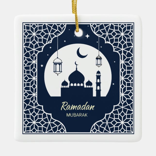 ✨ Ramadan Serenity Decorative Art - Celestie Keramikornament (Vorderseite)
