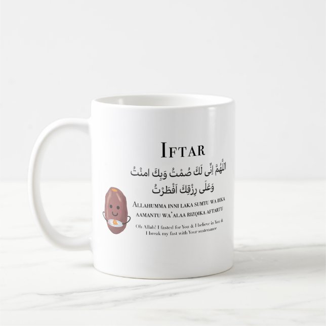Ramadan Tasse Iftar Suhoor Dua mit Date Cartoon (Links)