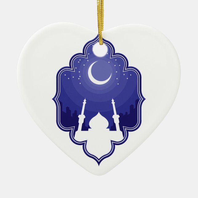 Ramadan u. Gruß Eid al-Fitrs Mubarak Keramikornament (Vorne)