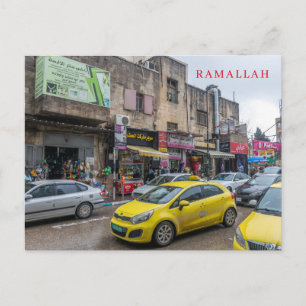 Ramallah Gelbe Taxiansicht Postkarte