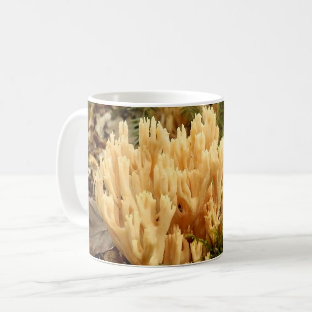 Ramaria stricta Fungi Mug Kaffeetasse (Vorderseite Links)