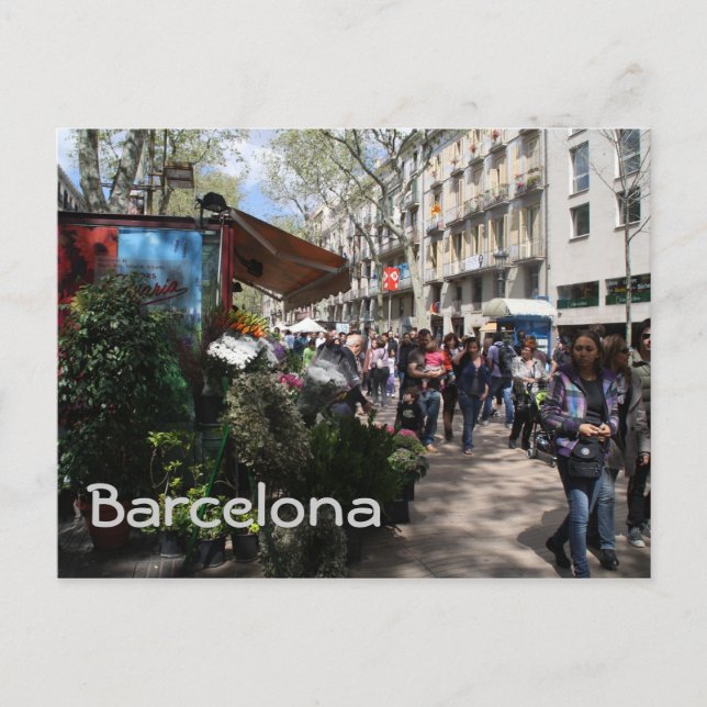 Rambla, Barcelona Postkarte (Vorderseite)