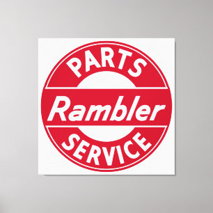 Rambler-Ersatzteile und -Service-Schild Leinwanddruck