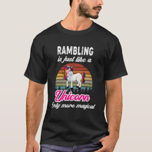 Rambling Retro Unicorn Vintager Sonnenuntergang T-Shirt