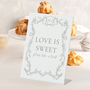 Rambling Rose Botanical Hochzeit Liebe ist süß Sockelschild
