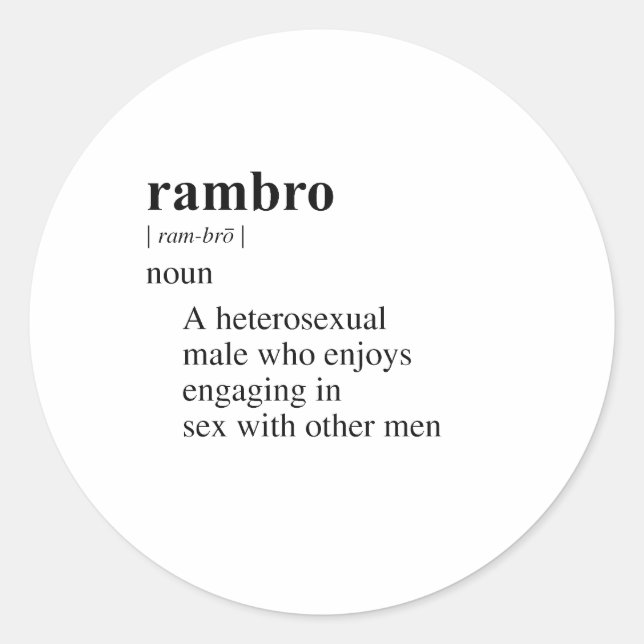 RAMBRO RUNDER AUFKLEBER (Vorderseite)