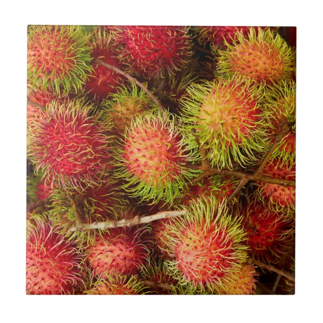 Rambutan Fruit auf dem Markt von Can Duoc Fliese (Vorderseite)