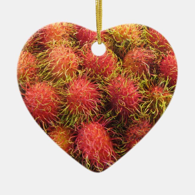Rambutan Tropical Fruit Keramikornament (Vorne)