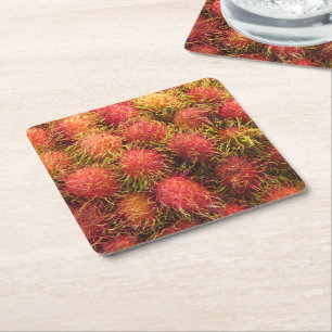 Rambutan Tropical Fruit Rechteckiger Pappuntersetzer