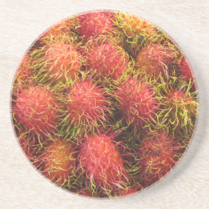 Rambutan Tropical Fruit Sandstein Untersetzer