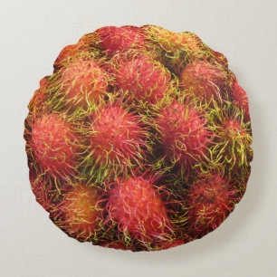 Rambutan Tropische Frucht Rundes Kissen