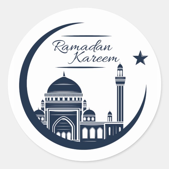 Ramdan Kareem Round Aufkleber (Vorderseite)