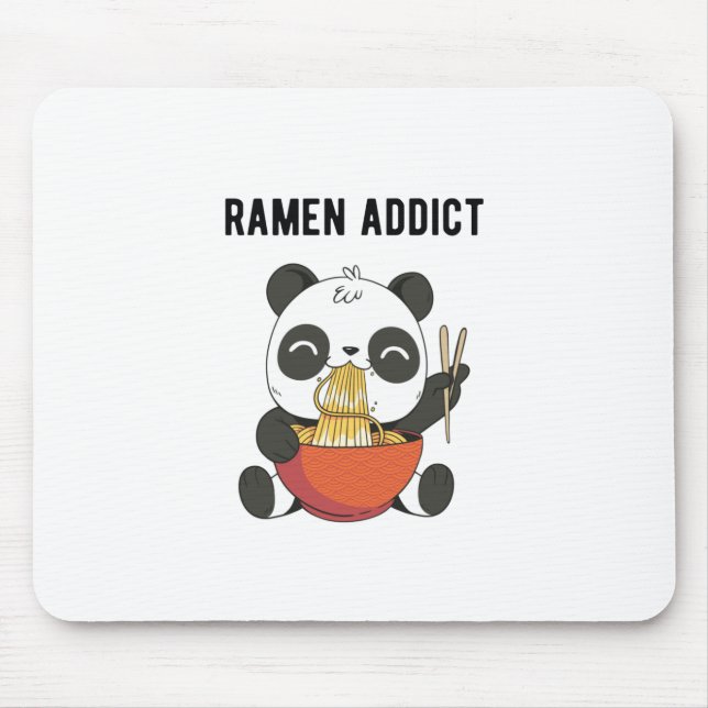 Ramen Addict Panda Bear | japanische Küche Geschen Mousepad (Vorne)