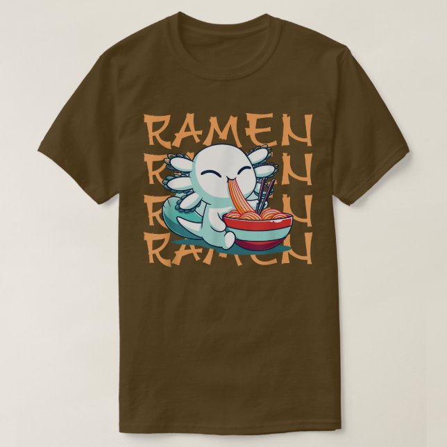 Ramen Aolotl Kawaii Anime Japanisches Essen  T-Shirt (Design vorne)