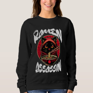 Ramen Assassin Black Cat Funny Japanisch Ramen Noo Sweatshirt