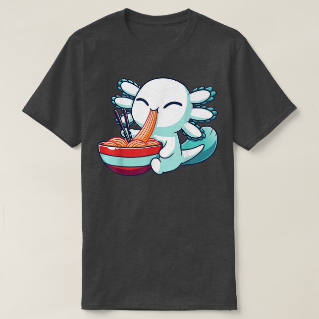 Ramen Axolotl Kawaii Anime Japanese Food Gift Kid  T-Shirt (Design vorne)