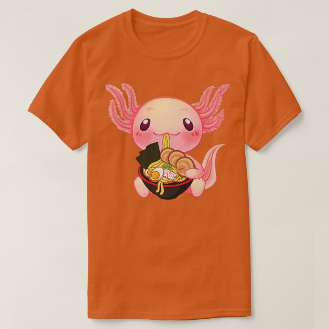 Ramen Axolotl Kawaii Anime Japanischer Lebensmitte T-Shirt (Design vorne)