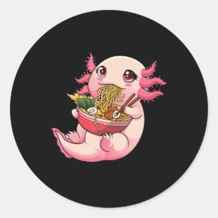 Ramen Axolotl Kawaii Anime Japanisches Food Girls Runder Aufkleber