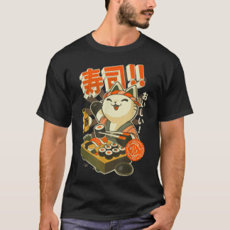 Ramen Bekleidungsgrafik Cat Sushi Kawaii Anime Jap T-Shirt