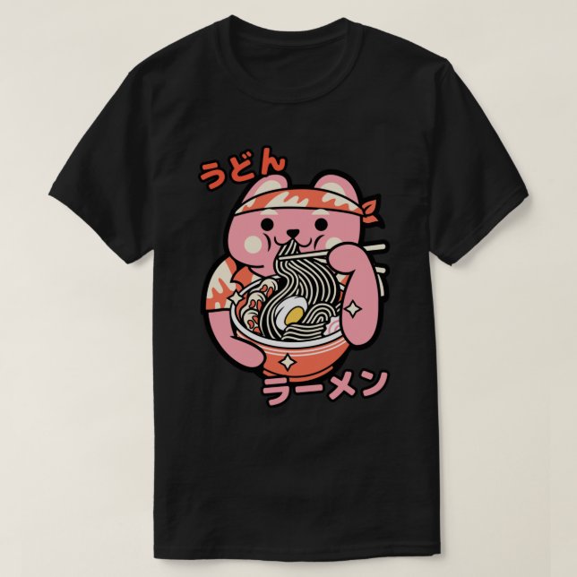 Ramen Bowl Instant Ramen mit Kawaii Charakter 2 T-Shirt (Design vorne)