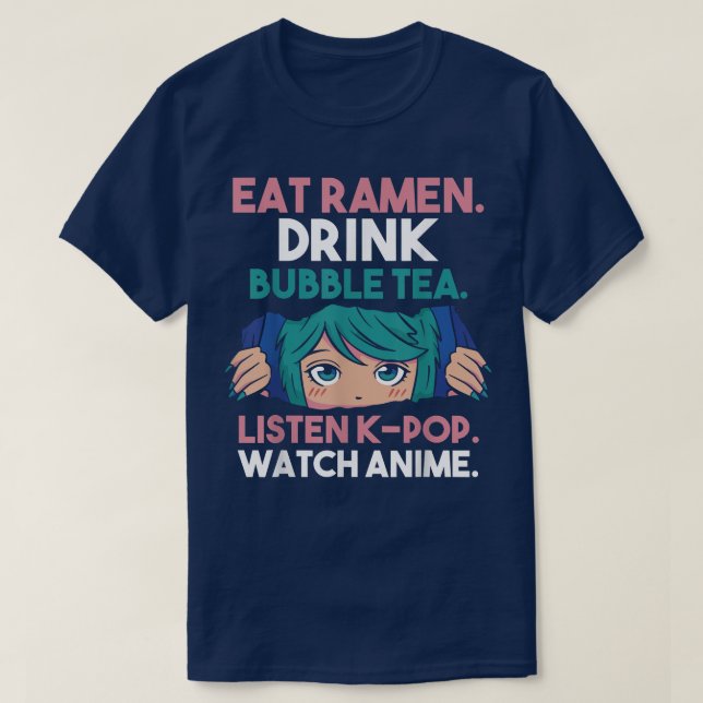 Ramen Bubble Tea Kpop Anime  T-Shirt (Design vorne)