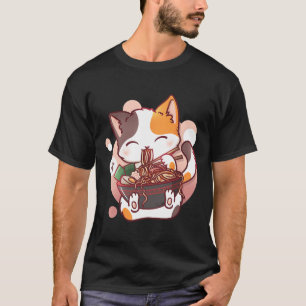 Ramen Cat Anime Bowl Kawaii Neko Japanisch T-Shirt
