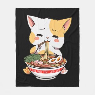 Ramen Cat Anime Bowl Kawaii Neko Japanischer Kinde Fleecedecke