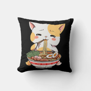 Ramen Cat Anime Bowl Kawaii Neko Japanischer Kinde Kissen