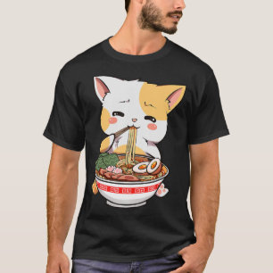 Ramen Cat Anime Bowl Kawaii Neko Japanischer Kinde T-Shirt