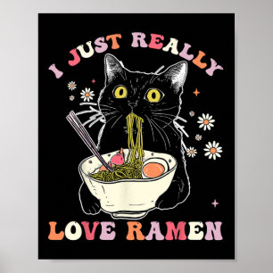 Ramen Cat Anime Kawaii Kleidung Otaku Kleidung Man Poster