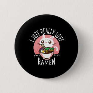 Ramen Cat Anime Shirt - Kawaii Kleidung Otaku Tuch Button