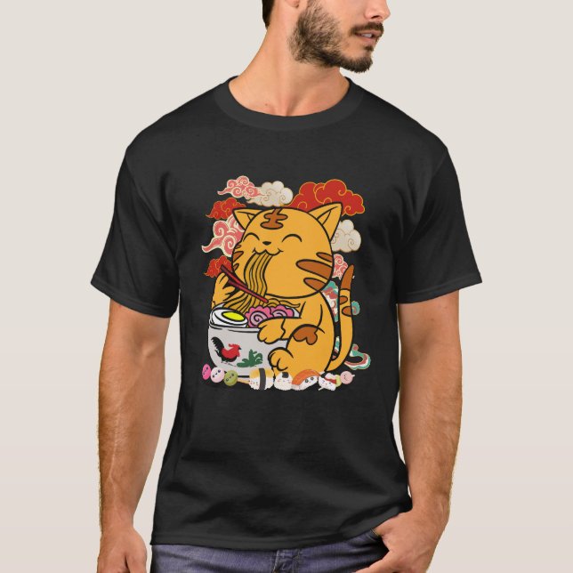 Ramen Cat Bliss T-Shirt (Vorderseite)