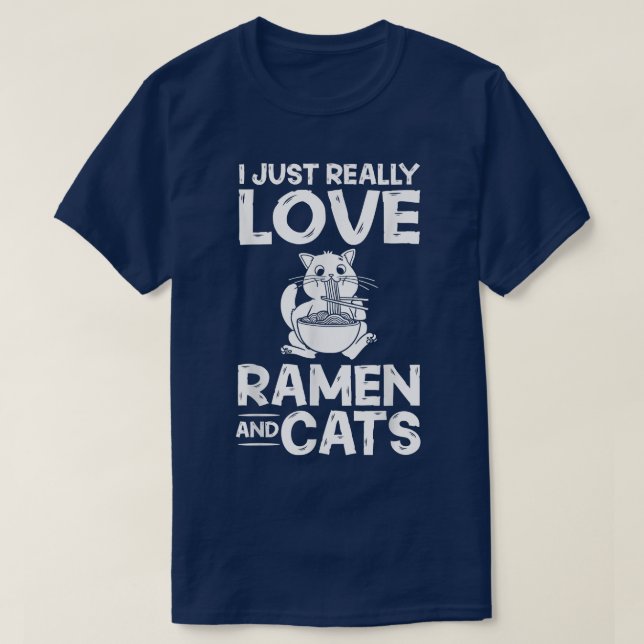 Ramen Cat Bowl Chicken Noodle Suppe Japanisch T-Shirt (Design vorne)