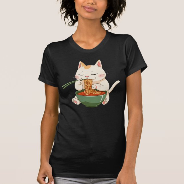 Ramen Cat – Cute Anime Noodle Lover Design  T-Shirt (Vorderseite)