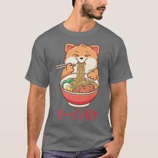 Ramen Cat Japanisches Anime Kawaii Girls Offiziell T-Shirt