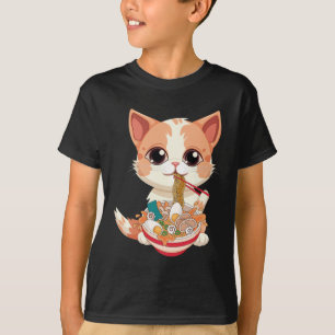 Ramen Cat Kawaii Anime Cat Ramen Lover Kawaii T-Shirt