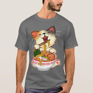 Ramen Cat Kawaii Anime Japanese Food Gift For Girl T-Shirt