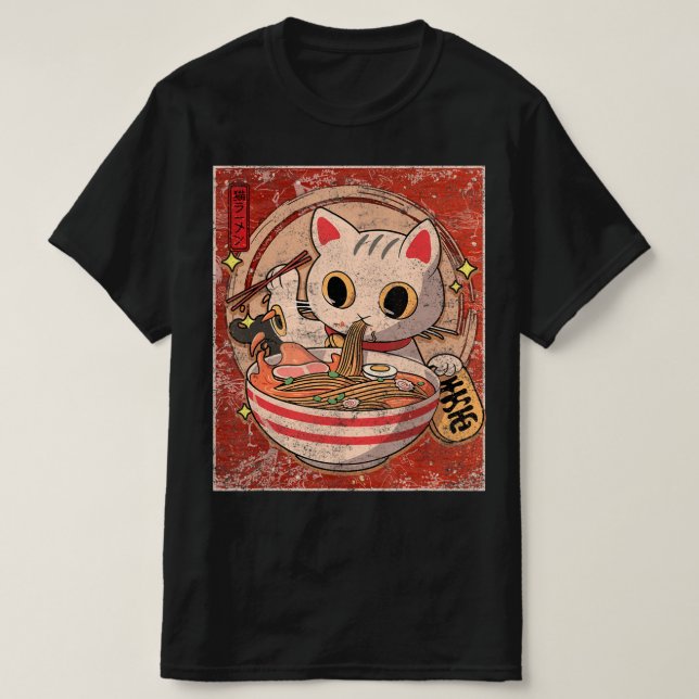 Ramen Cat Kawaii Anime Japanese Food Gift Girls Th T-Shirt (Design vorne)