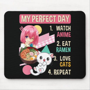Ramen Cat Kawaii Anime Japanese Food Girls Officia Mousepad