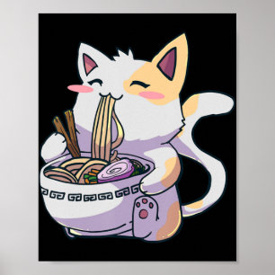 Ramen Cat Kawaii Anime Japanisches Geschenk Poster