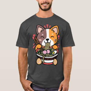 Ramen Cat Kawaii Anime Japanisches Lebensmittelges T-Shirt