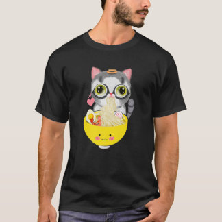 Ramen Cat Kawaii Anime T-Shirt Japanisches Geschen