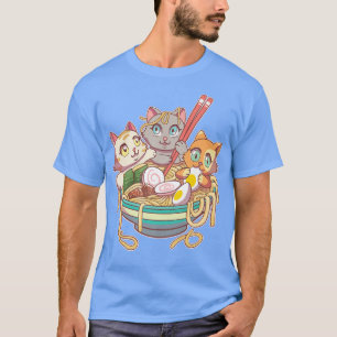 Ramen Cat Kawaii Fan Anime Japanese Noodles Asia L T-Shirt