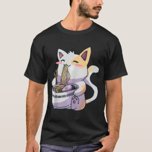 Ramen Cat Kawaii Neko Anime Niedliches japanisches T-Shirt